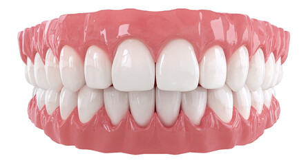 Obraz premium 3D Render of Perfect Human Teeth and Gums on Transparent Background