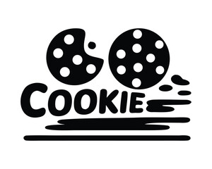 Delicious Cookie Graphic: Black and White Snack Icon
