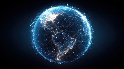 A digital representation of the Earth showcasing a network of connections symbolizing global connectivity.