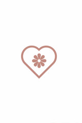 Fototapeta premium A Delicate Heart Emblem with a Simple Floral Motif for Crafting and Branding Projects