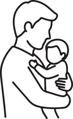 Obraz premium Father Holding Baby Icon Representing Parenthood and Family Love child