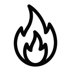  Simple black outline icon representing a stylized flame or fire element