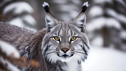 lynx in the snow