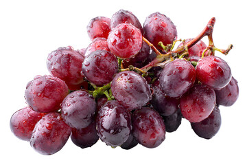 Red Grapes Fresh Juicy Cluster Isolated