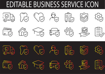 set of vector icon  of business services icon  