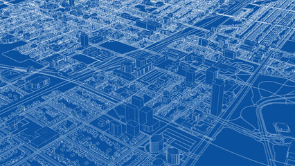 Detailed City Blueprint © cherezoff
