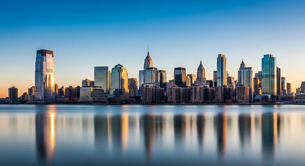 Naklejka premium New York City Skyline at Sunrise.