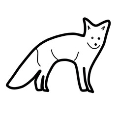 fox woodland animal forest living habitat natural hand drawn
