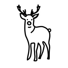 deer woodland animal forest living habitat natural hand drawn
