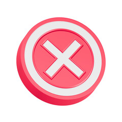 A bright red cross icon 3d rendering