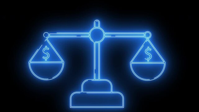dollar scale icon with neon effect