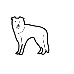 dog smile happy animal cute hand drawn organic line natural
