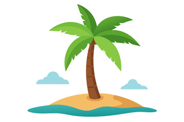 tropical island with palm trees