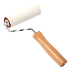 Obraz premium Close-up of a paint roller isolated on a black background, DIY concept
