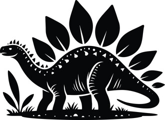 Giant Stegosaurus dinosaur vector illustration isolated on white background
