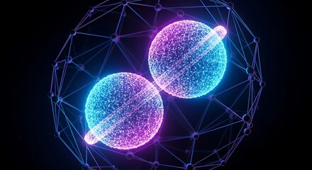 Quantum Entanglement Abstract Scientific Concept.