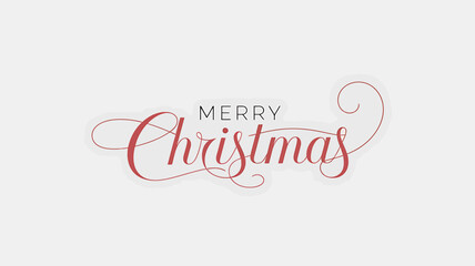 Vector art of elegant merry christmas text with decorative swirls and glitter effect