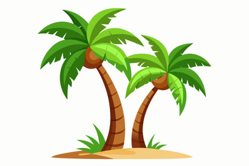 Tropical palm trees vector illustration
