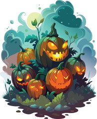 Spooky Halloween T-Shirt – Witch Flying on Broomstick with Bats, Haunted Forest Halloween T-Shirt – Creepy Sunset