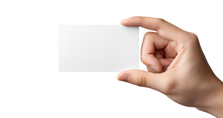 Obraz premium hand holding a blank card, transparent background, png file 