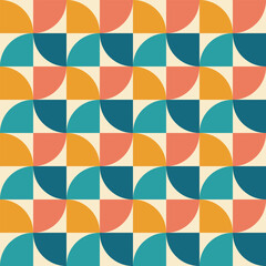 Vibrant minimal geometric seamless pattern wallpaper design