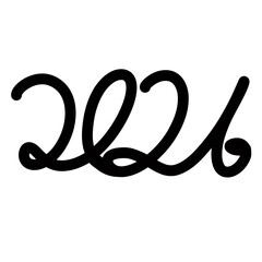 2026 year hand writing new year Christmas number lettering
