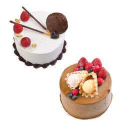 delicious birthday cake isolated on white 