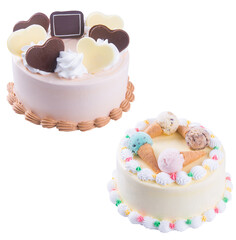 delicious birthday cake isolated on white 