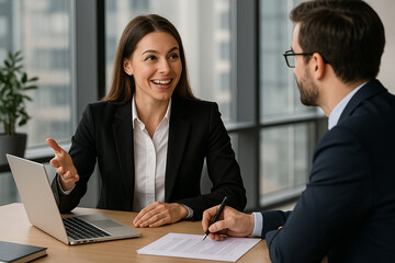 business team working together. businesspeople working in office. portrait of a businesswoman with her team in a meeting. female professional advising a client on financial matters in a well-appointed