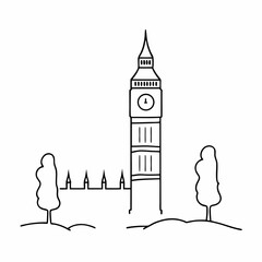 Big Ben London Landmark Vector