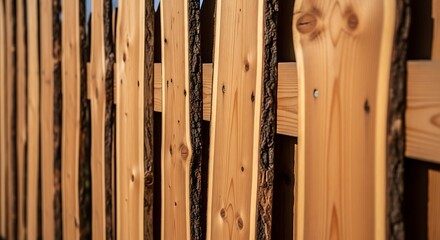 Rustic Wooden Fence with Chains.