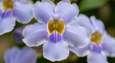 Stunning Blue Flower with Yellow Center in Bloom.