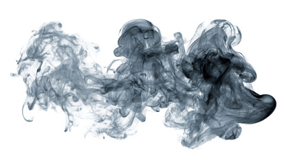 Abstract Grey Smoke Swirls on Black Background