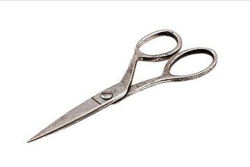Scissors in the style of culture isolated on a white background studio shot