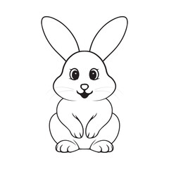 Cute rabbit coloring book free vector