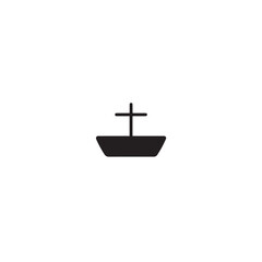 Simple Boat Icon Symbol in Black and White Illustration