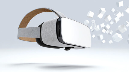 Modern virtual reality headset with a sleek design and immersive features, enhancing digital experiences in various environments.