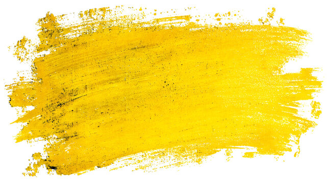 Abstract Yellow Paint Texture Brush Stroke