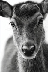 Obraz premium photorealistic ultraminimalist portrait of animal captured in closeup centers on clean white backdrop