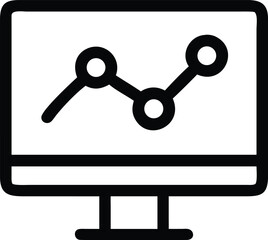 monitor screen with line graph icon representing data analysis