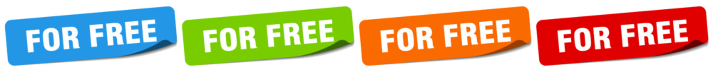 for free sticker. for free sticker set on white background