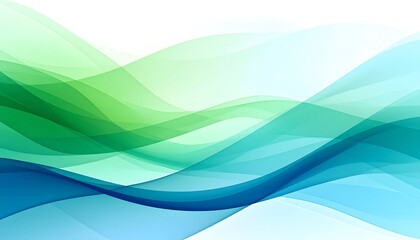 Obraz premium Abstract wavy lines in green and blue