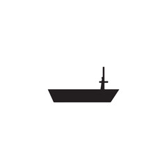 Simple Boat Icon Symbol in Black and White Illustration