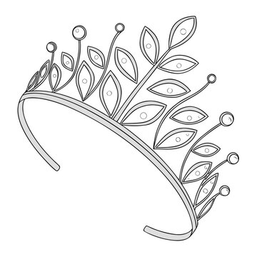 silver tiara with leaf design clip art preview