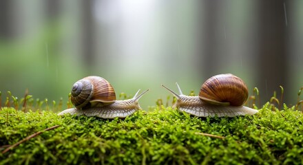 Snails on Moss - A Slow Journey Through Nature.