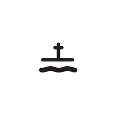Simple Boat Icon Symbol in Black and White Illustration