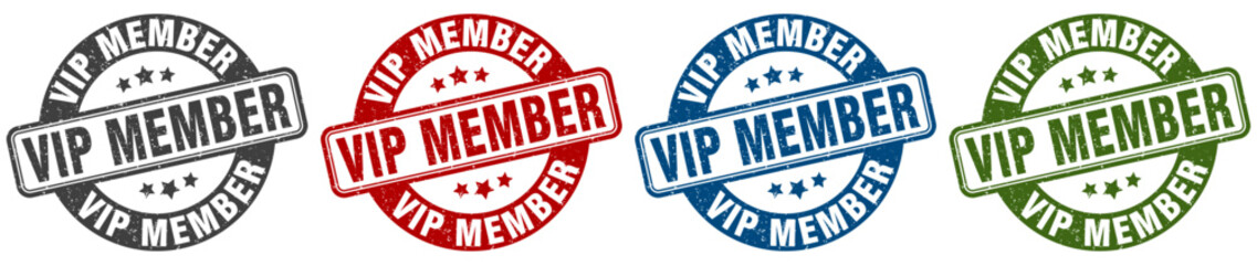 vip member stamp. vip member round stamp set isolated on white background