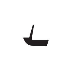 Simple Boat Icon Symbol in Black and White Illustration