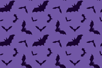 Seamless Halloween pattern with spider web in simple flat style on violet background.Spooky cute pattern with web. Design for backdrop, wrapping paper, fabric, textile, print. Vector illustration. 