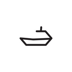 Simple Boat Icon Symbol in Black and White Illustration